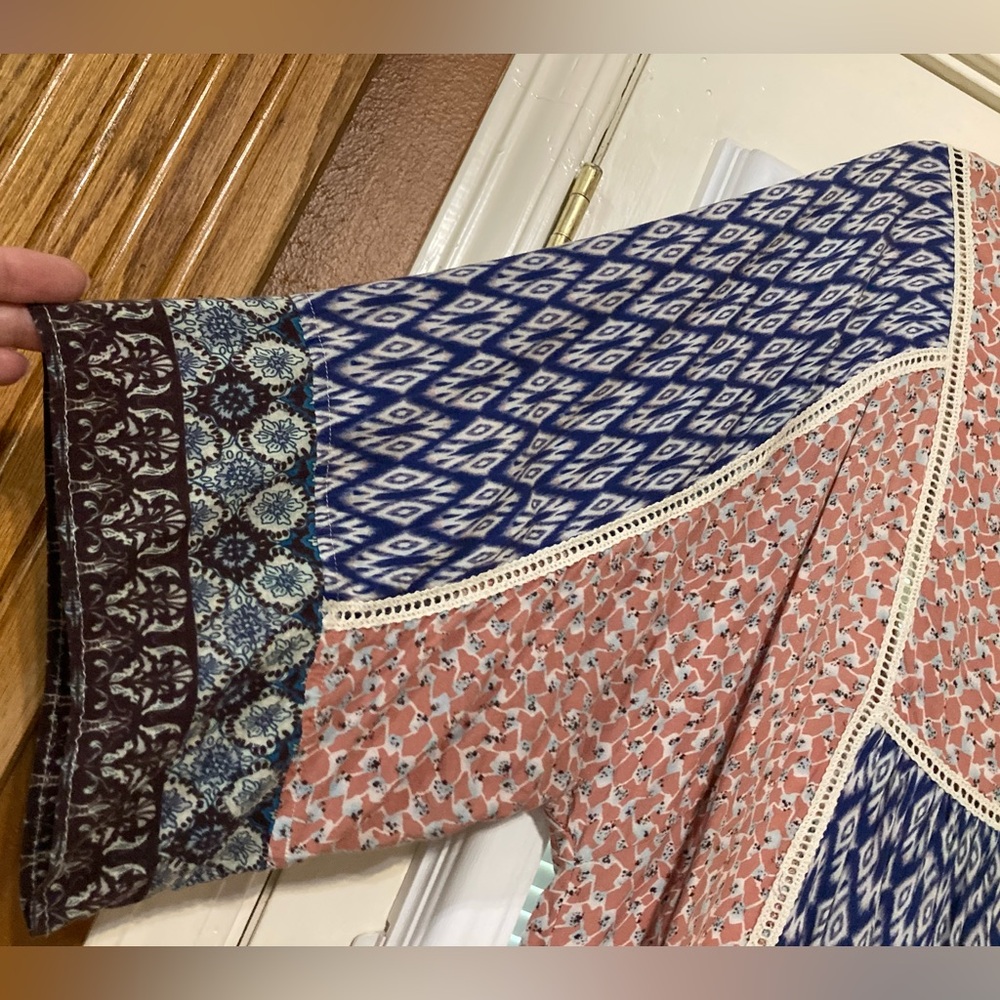 John Mark Tunic With Mixed Media Design And Lace … - image 5